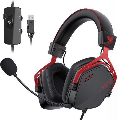NUBWO HG03 USB Gaming Headset with 7.1 Surround and FPS Sound, Wired Headphones with Noise Canceling Mic, Comfortable Design for PC, Laptop - White Mist in Saudi Arabia