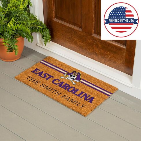Team Sports America NCAA East Carolina University College Personalized Coir Door Mat, 18 x 30 Inches Custom Name Doormat, Front Door Welcome Mats in Saudi Arabia