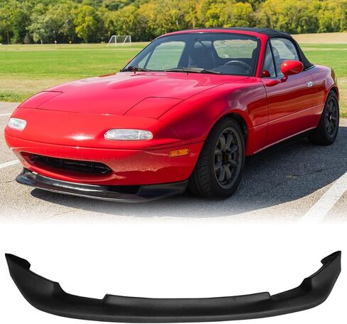 Front Bumper Lip Chin Spoiler, Compatible with 1990-1997 Mazda Miata, GV Style Polyurethane(PU) Front Lower Aerodynamic Splitter Protector, Unpainted Black, 1 PC in Saudi Arabia