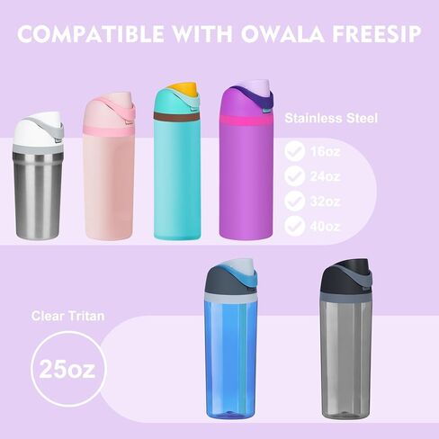 EnerCharge Replacement Lid for Owala Freesip, Compatible with Owala Cup 16/24/32/40oz, Water Bottle Seal Accessories, Leakproof, BPA-Free,Purple Pink in Saudi Arabia