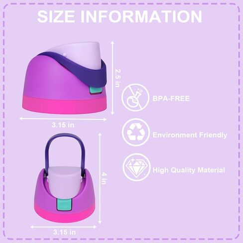 EnerCharge Replacement Lid for Owala Freesip, Compatible with Owala Cup 16/24/32/40oz, Water Bottle Seal Accessories, Leakproof, BPA-Free,Purple Pink in Saudi Arabia