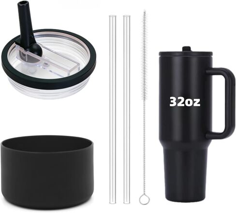 مجموعة غطاء بديل متوافق مع حذاء HydroJug Traveler Plus Slicone سعة 32oz وقش بديل مناسب لزجاجات Hydrojug (وردي، 32oz) in Kuwait