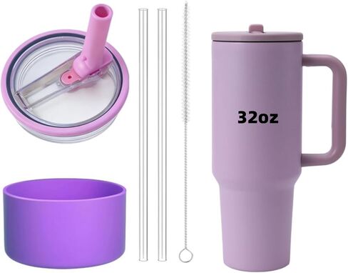 مجموعة غطاء بديل متوافق مع حذاء HydroJug Traveler Plus Slicone سعة 32oz وقش بديل مناسب لزجاجات Hydrojug (وردي، 32oz) in Kuwait