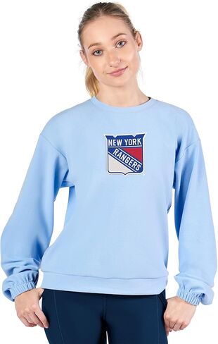 تي شيرت CERTO NHL نسائي طويل الأكمام بياقة دائرية، بلوفر ليوم اللعبة، مزيج قطن خفيف الوزن، مقاس مريح، ملابس كاجوال in Kuwait