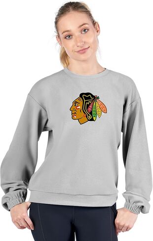 تي شيرت CERTO NHL نسائي طويل الأكمام بياقة دائرية، بلوفر ليوم اللعبة، مزيج قطن خفيف الوزن، مقاس مريح، ملابس كاجوال in Kuwait
