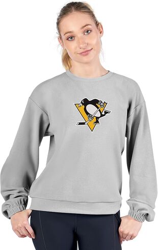 تي شيرت CERTO NHL نسائي طويل الأكمام بياقة دائرية، بلوفر ليوم اللعبة، مزيج قطن خفيف الوزن، مقاس مريح، ملابس كاجوال in Kuwait
