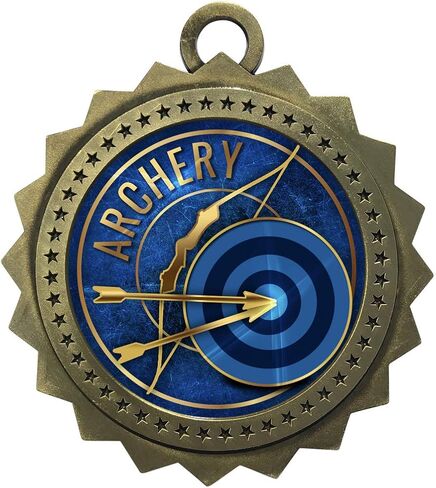 10 PK of Archery Gold Medals Trophy Award with Neck Ribbons D03-EG6 in Saudi Arabia