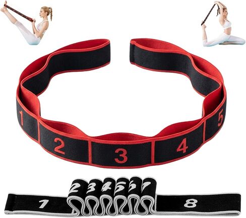 2Pack 8-Section Resistance Band with Numbered Markings, Exercise Band for Stretching, Yoga, Pilates & Home Fitness - Track Progress with Adjustable Tension, High-Elastic Latex Training Band in Saudi Arabia