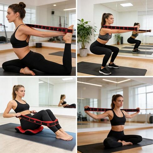 2Pack 8-Section Resistance Band with Numbered Markings, Exercise Band for Stretching, Yoga, Pilates & Home Fitness - Track Progress with Adjustable Tension, High-Elastic Latex Training Band in Saudi Arabia
