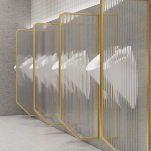 Wall-Mounted Urinal with 3PCS Tempered Glass Divider for Public Restrooms, Bars & Commercial Use - Boost Privacy, Hygiene & Style in High-Traffic Areas in Saudi Arabia