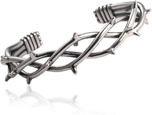 هدية الدكتور سوار الأسلاك الشائكة القوطية للرجال، الفولاذ المقاوم للصدأ شوكة الكفة سوار، أساور الشرير سبايك الإسورة in Kuwait