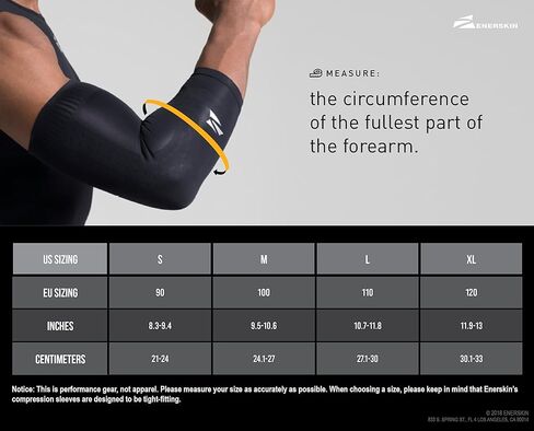Enerskin E75 FDA Approved Graduated Medical Grade mmHg Elbow Compression Sleeves with Kinesiology Muscle Mapping in Saudi Arabia