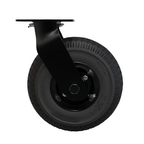 1 piece electrophoretic All Black 8 inch Inflatable Rubber casters Swivel Wheels Lobby Luggage cart Service cart in Saudi Arabia