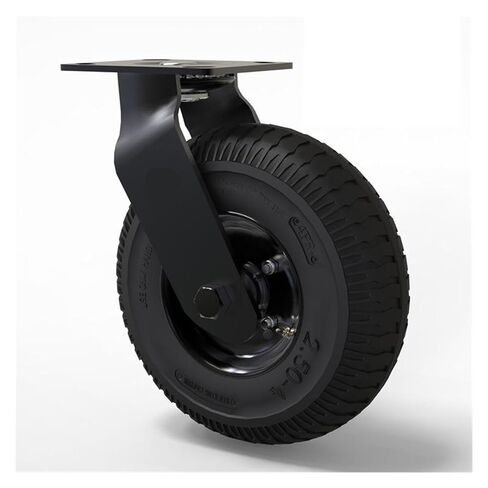 1 piece electrophoretic All Black 8 inch Inflatable Rubber casters Swivel Wheels Lobby Luggage cart Service cart in Saudi Arabia