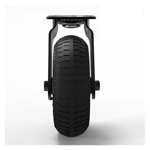 1 piece electrophoretic All Black 8 inch Inflatable Rubber casters Swivel Wheels Lobby Luggage cart Service cart in Saudi Arabia