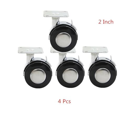 Pack of 4 2-inch Cabinet casters Coffee Table Pulley with Brake Universal Wheel Computer Flat Alloy in Saudi Arabia