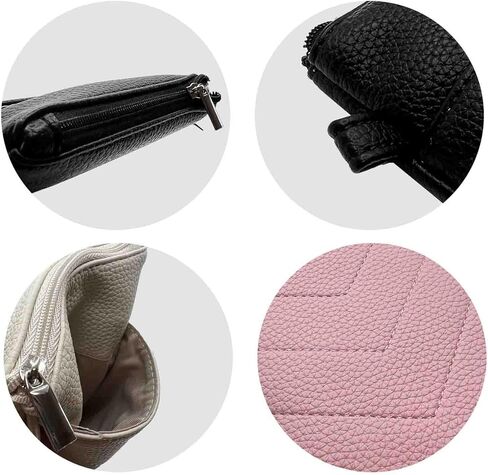 Double Eyeglasses Pouch with Zipper Closure,Soft Leather Sunglass Organizer Pouch,Portable Eyeglasses Case for Men,Women in Saudi Arabia