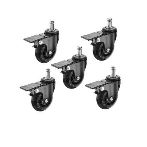 5 Pieces/lot 2/2.5/3 inch Transparent Wheel brake/10mm/11mm PU Office Furniture Chair casters(NO.4) in Saudi Arabia