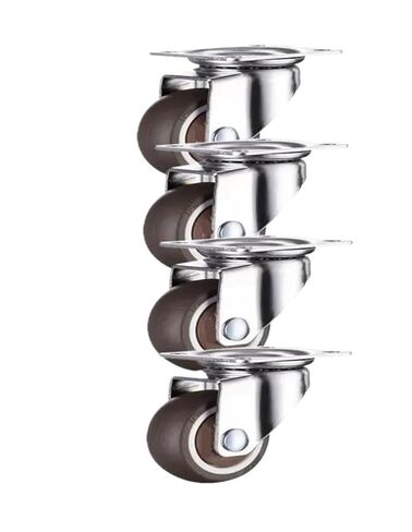 4-Pack 1-inch Flat Bottom Rubber TPR Universal Wheels Silent Material Furniture casters Small(Small Base) in Saudi Arabia