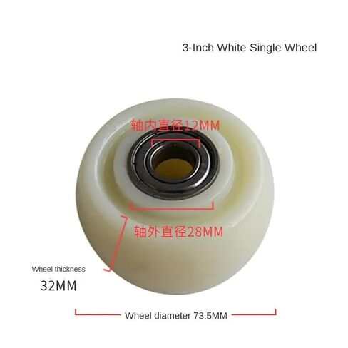 4 Packs of 3-inch White Nylon Single Wheel wear-Resistant cart with Double Bearings in Saudi Arabia