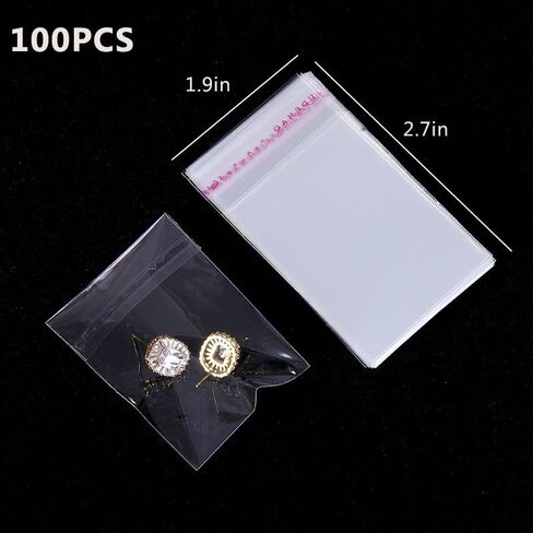 100-Pack, Self-Adhesive, Clear Plastic, Jewelry Bags, Packaging in Saudi Arabia