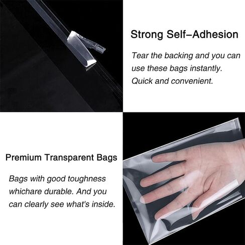 100-Pack, Self-Adhesive, Clear Plastic, Jewelry Bags, Packaging in Saudi Arabia