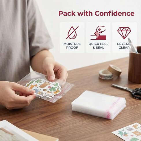100-Pack, Self-Adhesive, Clear Plastic, Jewelry Bags, Packaging in Saudi Arabia