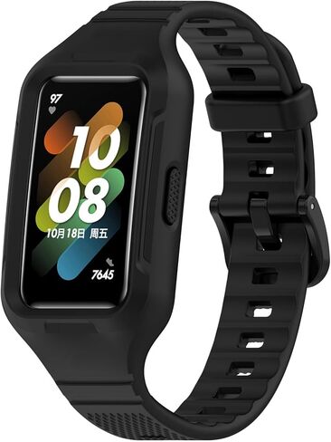 أساور معصم بديلة من Discool متوافقة مع Huawei Band 9/Band 8/Band 7/Band 6/Band 6 Pro، حزام معصم مدمج من السيليكون الناعم قابل للتعديل مع إطلاق سريع للرجال والنساء (أسود) in Saudi Arabia