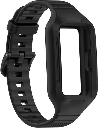 أساور معصم بديلة من Discool متوافقة مع Huawei Band 9/Band 8/Band 7/Band 6/Band 6 Pro، حزام معصم مدمج من السيليكون الناعم قابل للتعديل مع إطلاق سريع للرجال والنساء (أسود) in Saudi Arabia