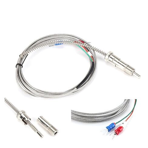 K Type WRNT-01 M12 Bayonet Compression Spring Shielded Wire 1-5M Temperature Sensor 1Pcs(M12 K Type 2m) in Saudi Arabia