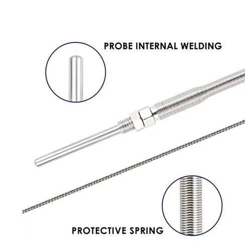 M8 K J Type with 1 Meter Wire Cable Probe Thermocouple Temperature Sensor 1m 1Pcs(M8 K 1m 200mm) in Saudi Arabia