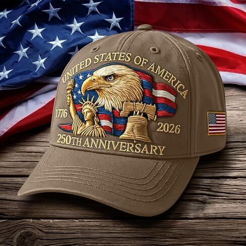 USA 250th Anniversary Commemorative Hat – Adjustable Patriotic Baseball Cap, American Heritage Cyan Blue in Saudi Arabia