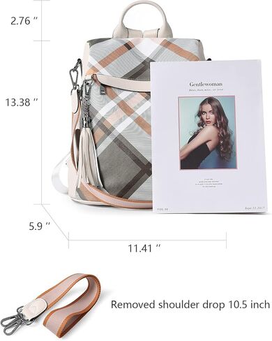 BROMEN Backpack Purse for Women Leather Anti-theft Travel Backpack Fashion Shoulder Bag Pink in Kuwait