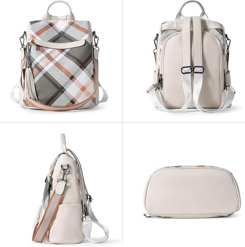 BROMEN Backpack Purse for Women Leather Anti-theft Travel Backpack Fashion Shoulder Bag Pink in Kuwait