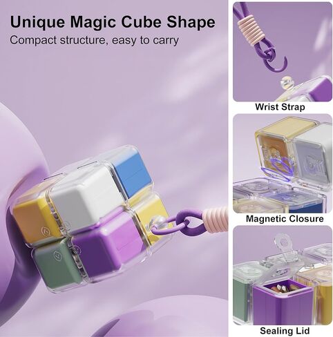 حقيبة تنظيم حبوب الدواء للسفر من لونجيت، صندوق دواء أسبوعي مع 8 حجرات، محمولة مع حزام (متعددة الألوان) in Kuwait