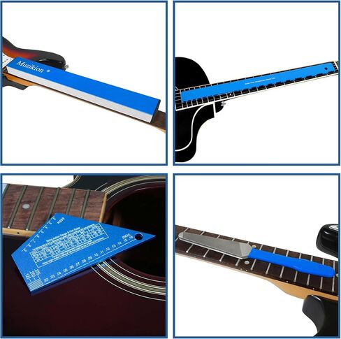 مجموعة أدوات Luthier، مجموعة أدوات تسوية الحنق، مجموعة أدوات إعداد الجيتار الاحترافية مع حافة مستقيمة مثبتة على رقبة الجيتار، شعاع تسوية الحنق 16 بوصة، مبرد تتويج الحنق، مبرد تلبيس نهاية الحنق، الروك الحنق in Kuwait