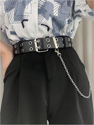 Women's Star Studded Waist Belts Square Buckle PU Belt Y2k Fashion Accessory in Saudi Arabia