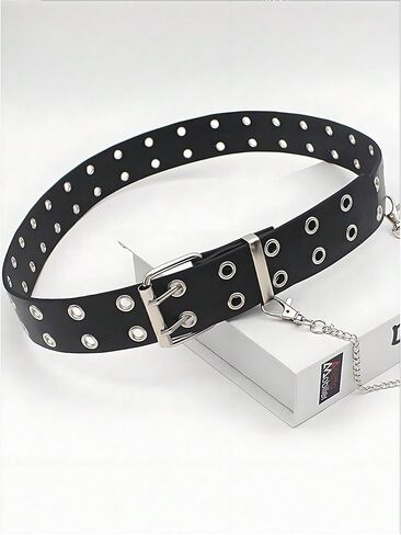 Women's Star Studded Waist Belts Square Buckle PU Belt Y2k Fashion Accessory in Saudi Arabia