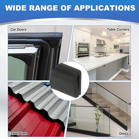 PATIKIL 5/64" Rubber Edge Trim, 10 ft Edge Protector U Channel Edge Trim for Sharp Edge, Sheet Metal, Car Doors, Hatches, Table Corners, Black in Saudi Arabia