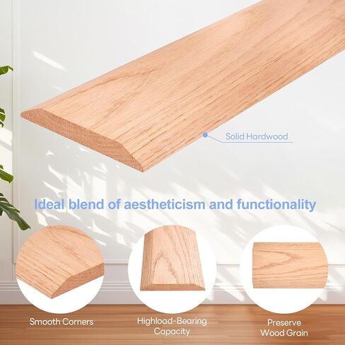 5" W 36" L Flat Profile Solid FAS1 Red Oak Floor Transition Strip, Wood Door Threshold for Carpet Tile Wood Vinyl Laminate Flooring (5/8" H,5" W, 36" L) in Saudi Arabia