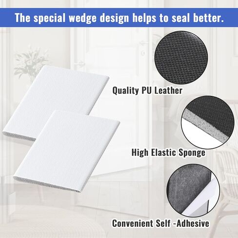 TIESOME 10 Pcs Door Corner Seals, Self-Adhesive Door Corner Seals Foam Weather Stripping, Doors Frame Seal Corners Draft Stopper for Noise Reduction & Weather Protection (White) in Saudi Arabia