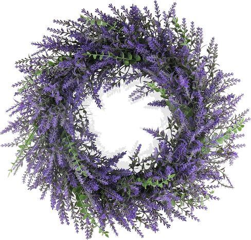 24" Artificial Eucalyptus Wreath, Full & Lifelike Greenery Wreath with Frosted Tips, Door Decoration, All-Season Farmhouse Wedding Wall & Outdoor Decor in Saudi Arabia