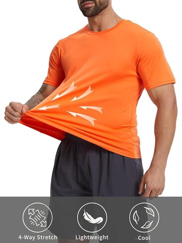 Mens T-Shirt Sun Shirts UPF 50+ Short Sleeve Quick Dry Athletic with UV Protection in Saudi Arabia