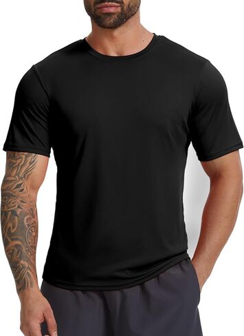 Mens T-Shirt Sun Shirts UPF 50+ Short Sleeve Quick Dry Athletic with UV Protection in Kuwait