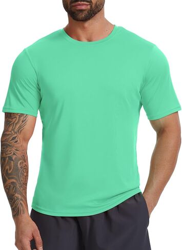 Mens T-Shirt Sun Shirts UPF 50+ Short Sleeve Quick Dry Athletic with UV Protection in Saudi Arabia