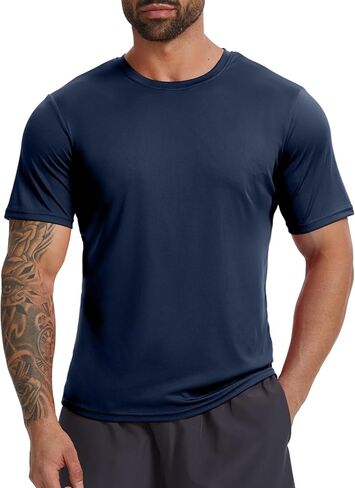 Mens T-Shirt Sun Shirts UPF 50+ Short Sleeve Quick Dry Athletic with UV Protection in Saudi Arabia