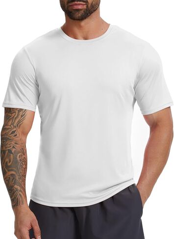Mens T-Shirt Sun Shirts UPF 50+ Short Sleeve Quick Dry Athletic with UV Protection in Saudi Arabia