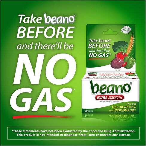 Beano Ultra 800، مكمل غذائي لمنع الغازات والإنزيم الهضمي، 30 قيراط، 4 عبوات in Kuwait