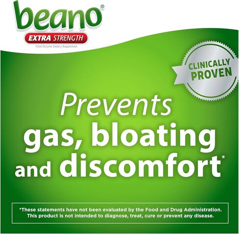 Beano Ultra 800، مكمل غذائي لمنع الغازات والإنزيم الهضمي، 30 قيراط، 4 عبوات in Kuwait
