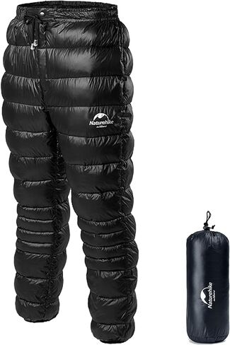 سراويل Naturehike خفيفة الوزن للتدفئة، سراويل شتوية منتفخة للرجال والنساء قابلة للتعبئة، سراويل ثلج للتزلج في الهواء الطلق مقاومة للرياح، للتخييم in Kuwait